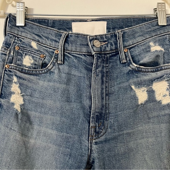 MOTHER Superior Insider Crop Step Fray Jeans Hijacking The Runway Size 26 - Picture 4 of 12